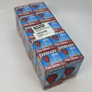 Pack de 10x 60W Eveready Efecto Llama Resplandor GLS B22 Bayoneta Bombillas Rojo - Imagen 1 de 5