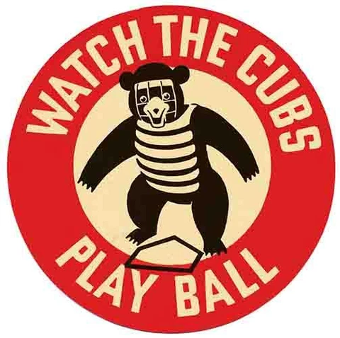 CHICAGO CUBS  Baseball  Watch   Vintage Style 1950's  Travel Decal Sticker Cover