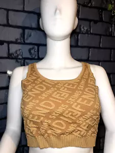NUEVO FENDI SKIMS Logo Dorado Medias Gruesas Bralette Top - Imagen 1 de 10