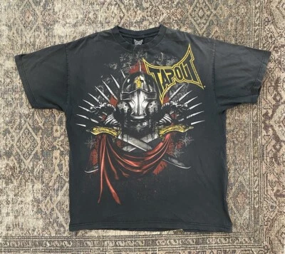 Vintage TAPOUT Knight Goth Faded T Shirt XL MMA Double Sided Affliction - Image 1 of 4