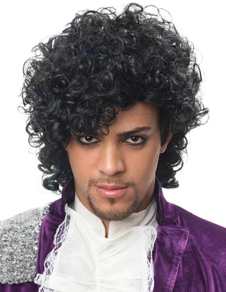 POP SINGER ARTIST MUSICIAN PRINCE COSTUME WIG BLACK JHERI CURLS MALE FORMERLY - Image 1 of 1