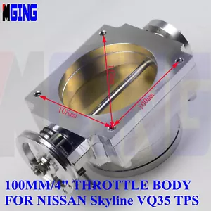 4"100mm High Flow Throttle Body For Nissan Skyline VQ35 350Z Z33 TPS Race Silve - Bild 1 von 7