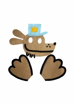 Máscara e patas fantasia de dia do livro do homem cachorro presente infantil - Imagem 1 de 2