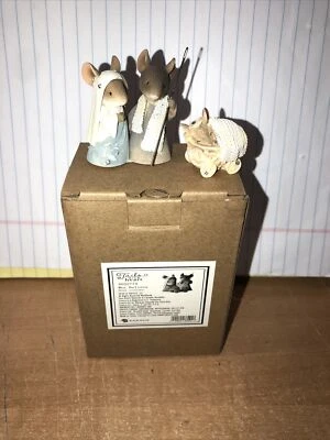 Wee Believe Nativity Pageant mice 4052774 Tails w/ Heart Enesco Christmas NIB