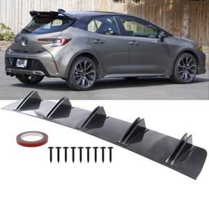 Carbon Fiber Look Rear Bumper Lip Diffuser Fins For Toyota Corolla Hatchback XSE - Bild 1 von 13