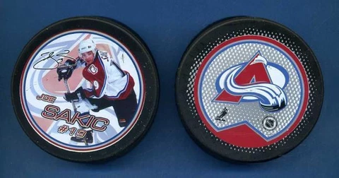 COLORADO AVALANCHE JOE SAKIC Black Hockey Puck Cover