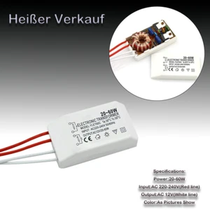 Auf Lampen Transformator-230V Dimmbar W 20-60 12V Elektronischer Halogen Trafo/ - Bild 1 von 11