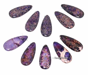 JUEGO DE 5 CUENTAS COLGANTE SUELTAS DE PIEDRAS PRECIOSAS DE JASPE IMPERIAL SEDIMENTO MARINO - Imagen 1 de 1