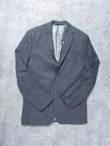 Perry Ellis Blazer Mens 38R Sport Jacket Gray Solid Business Office Work Suit - Picture 1 of 11