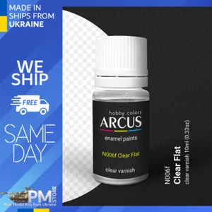 Arcus 006 Enamel paint Transparent gloss varnish. Clear Flat 10ml - Picture 1 of 3