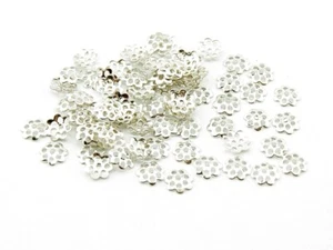 100 filigrane Perlkappen in silberfarben, 6 mm - Bild 1 von 1