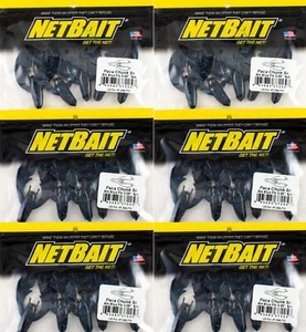 (LOT OF 6) NETBAIT PACA CHUNK SR. 3.25" BLACK BLUE FLAKE K9317 - Picture 1 of 3
