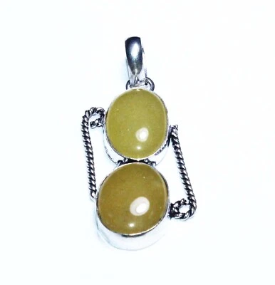 Piedra preciosa de calcita amarilla forma ovalada hecha a mano colgante joyería tamaño 2 pulgadas Foto 1 de 4