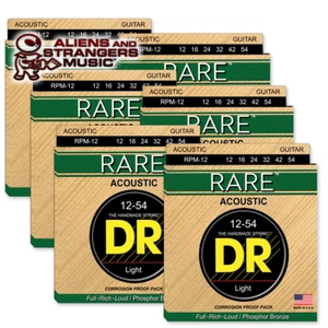 ¡6 juegos! DR Strings RPM-12 Raro Fósforo Bronce Luz Acústica 12-54 - Imagen 1 de 2
