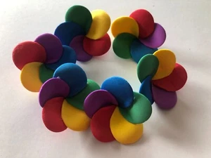 6/2 pezzi FIORI Bordura Applicazione Toppa Colore Colorato 5cm - Foto 1 di 4