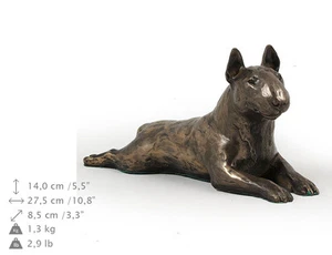 Bull Terrier (lying), Holz Statuette, Bronze, ArtDog, DE - Bild 1 von 4