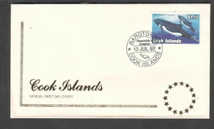 Cook Islands 1992 FDC first day cover dolphin stamp Scott 1101 Rarotonga - Picture 1 of 1