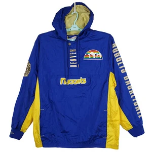 Denver Nuggets Mitchell & Ness NBA L Large Anorak Jacket Blue Yellow NWT - Picture 1 of 12