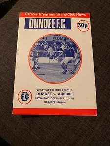 1981 Dundee V Airdrie Football  Programme - Picture 1 of 3