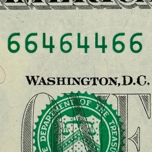 4s 6s BINARY 66 46 44 66 UNC dollaro non circolato cinque di un tipo 6s serie fantasia - Foto 1 di 3