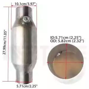 2.25" INCH UNIVERSAL SPORTS CAT CATALYTIC CONVERTER HIGH FLOW 400 CELL STAINLESS - Picture 1 of 8