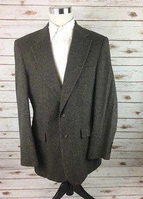 Abrigo deportivo Robert Stock 2 botones 42 largo lana (?) Ventilación única acolchada marrón/negro  Foto 1 de 4