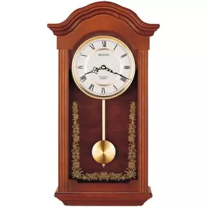 Bulova Wall Clock 22.5"x12.75"x4.75"Pendulum Chime Wood Analog Decorative Indoor - Picture 1 of 1