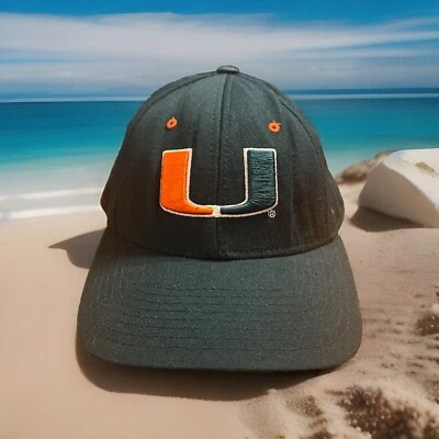 MIAMI HURRICANES HAT - Vintage Fitted Hat - Size 7 5/8 - Image 1 of 4