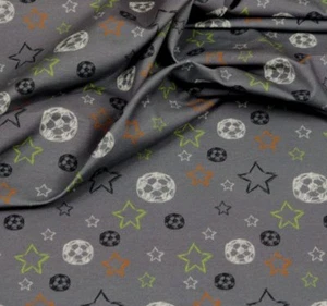 Im Fußballhimmel Stretch-Jersey grau Hilco Shirtstoff I'm sew happy Fußball 25 c - Bild 1 von 1