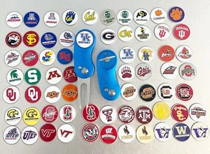 NCAA Switchblade GOLF DIVOT REPAIR TOOL BLUE + Ballmark WISCONSIN BADGERS Red - Picture 1 of 1