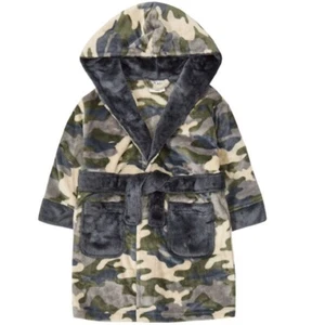Boys Army Camo Dressing Gown Super Soft Fleece KIDS NIGHTWEAR Camouflage Robe - Picture 1 of 1