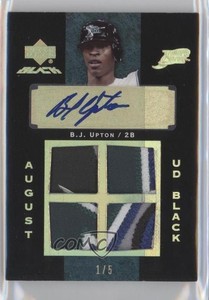 2007 Upper Deck Black August Spectrum Gold /5 BJ Upton #AU-BU Patch Auto