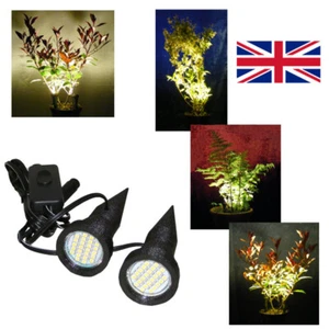 Black Plant Pot Spike LED Light Uplighters w/ Mains Adapter Indoor Plant Lights - Picture 1 of 7