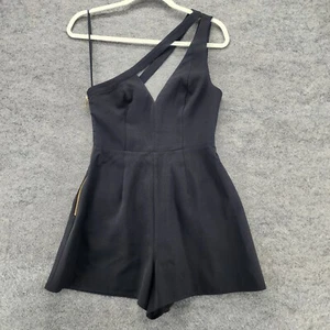 NBD x The Naven Twins Romper Womens Small One Shoulder Black Side Zip - Picture 1 of 8