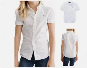Polo Ralph Lauren Girls short sleeve Button Front shirt Pony Logo size 14 White - Picture 1 of 6