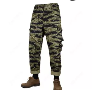 Vietnam War US Army Men Tiger Stripe Camouflage TCU Pant Vintage Cotton Trousers - Picture 1 of 10
