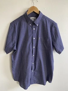 BRUTUS Shirt Mens Large Purple Check Gingham Mod Scooter Casuals 60s Retro - Picture 1 of 16