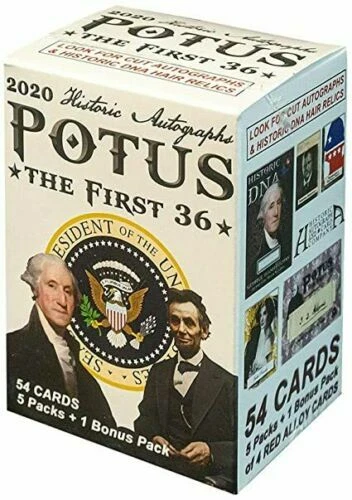 2020 AUTÓGRAFOS HISTÓRICOS POTUS THE FIRST 36 BLASTER CAIXA 54 CARTÕES/CAIXA - Imagem 1 de 1