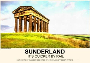 Vintage Style Eisenbahn Poster Sunderland A4/A3/A2 Druck - Bild 1 von 1