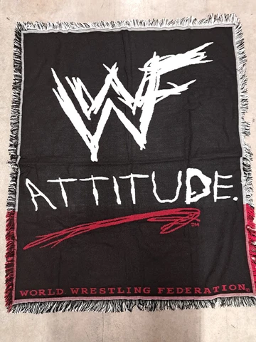 WWF Attitude Vintage Throw Blanket Northwest 1990s RARE NEW Mint PPV Promotional Cover