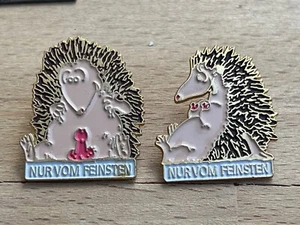 2 PINS PIN  ANIMAUX  HERISSON HEDGEHOG HUMORISTIQUE - Picture 1 of 1