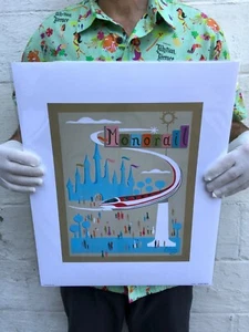 El Gato Gomez "Monorail" Art Print - Disneyland - Wonderground - Picture 1 of 12