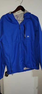 Jaqueta de chuva Paradox masculina grande azul com capuz impermeável leve zíper completo - Imagem 1 de 4