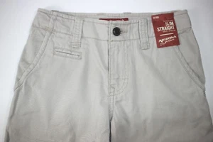 ARIZONA Size 12 Girl's Flat Front Khaki SLIM FIT Straight Leg Chino Pants NEW - Picture 1 of 6