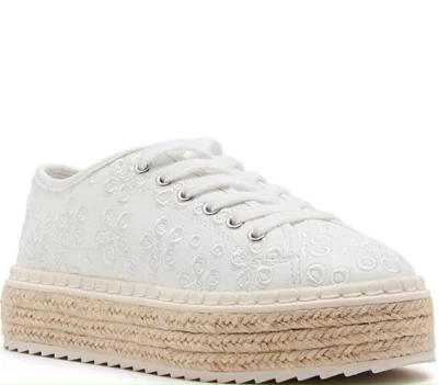 Tênis Steve Madden Feminino J-Summers Branco Floral Espadrille Juvenil Tamanho 4 - Imagem 1 de 4