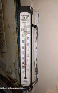 Termómetro publicitario vintage Renville cooperativo Minnesota Creamery Dairy - Imagen 1 de 9