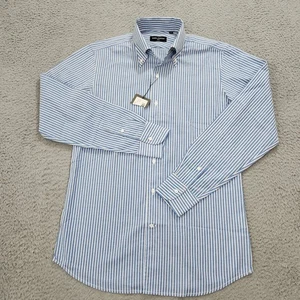 Spier & Mackay Shirt Mens 15.5 Blue Striped Slim Cooper Collar Dress Premium New - Picture 1 of 16
