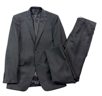 Traje Pantalón Joseph Abboud 36R 30x29 2 piezas Carbón Azul Marino Ventana Lana Joe Foto 1 de 4