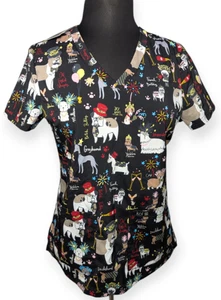 Koi Basics Leslie Top Fancy Party Scrub Top Size Small NWT - Picture 1 of 15