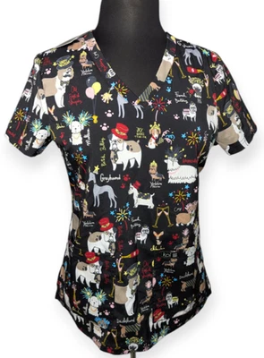 Koi Basics Leslie Top Fancy Party Scrub Top Size Small NWT - Image 1 of 4